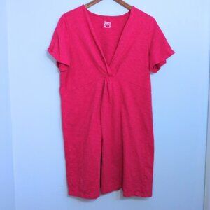 Denim & Co Beach T-shirt Dress Swim Cover-Up Pink Medium Knee Length Knot Front